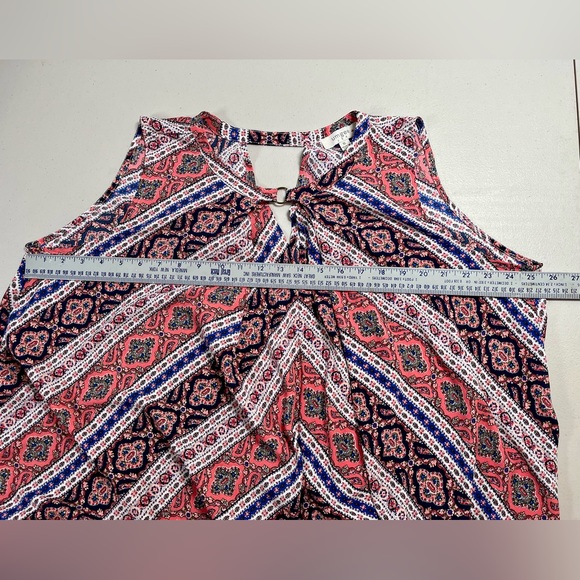 Umgee A-Line Dress with Pink and Blue Patterns - Picture 9 of 11